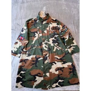 36.5 Utility Jacket Womens Medium Green Camo Patch Longline